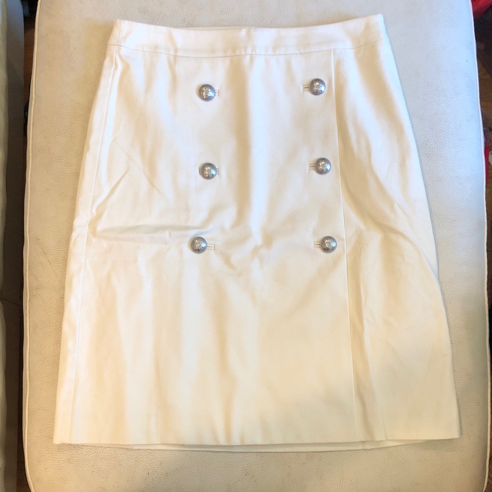 Talbots NWOT cream side zip skirt
